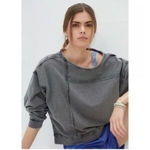 Anthropologie Pilcro Ina Charcoal Chic Sweatshirt